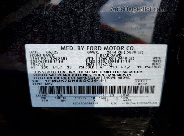 1FMUK7DH6SGC36484 2025 FORD FORD EXPLORER Black 