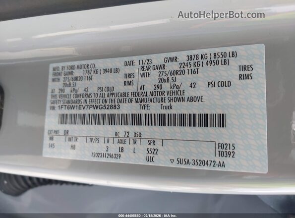 1FT6W1EV7PWG52883 2023 FORD F-150 LIGHTNING Серый Вид подкапотного пространства