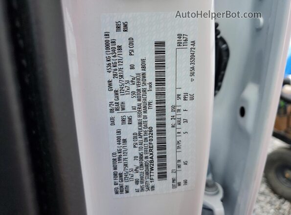 1FT7W2BAXREF03260 2024 FORD F250 White Շարժիչի բաժամունքի տեսք