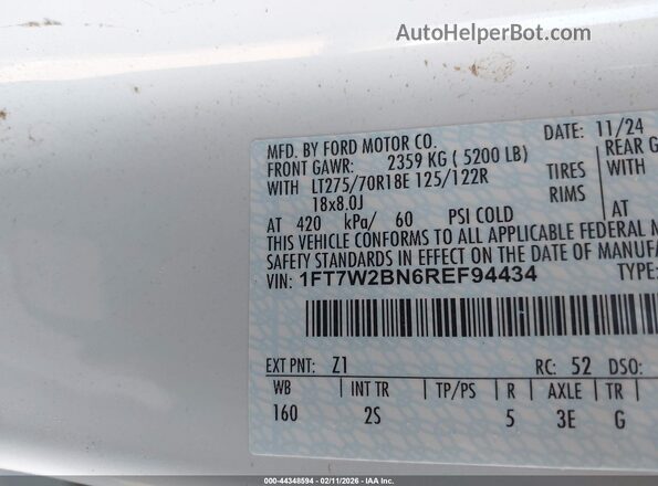 1FT7W2BN6REF94434 2024 FORD F-250 White Engine compartment view