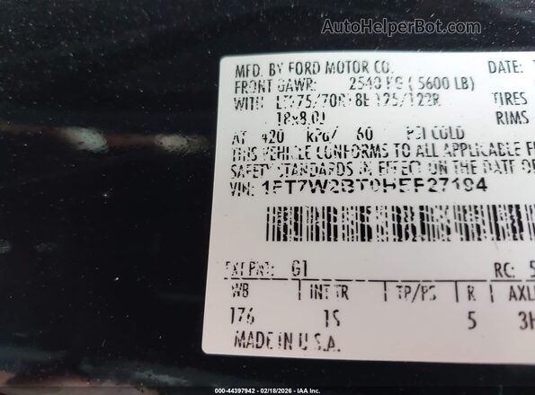 1FT7W2BT0HEF27194 2017 FORD F-250 Black 