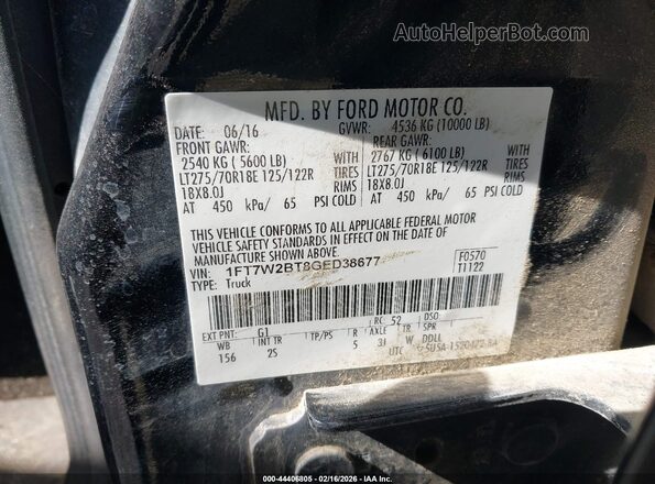 1FT7W2BT8GED38677 2016 FORD F-250 Black Вид підкапотного простору