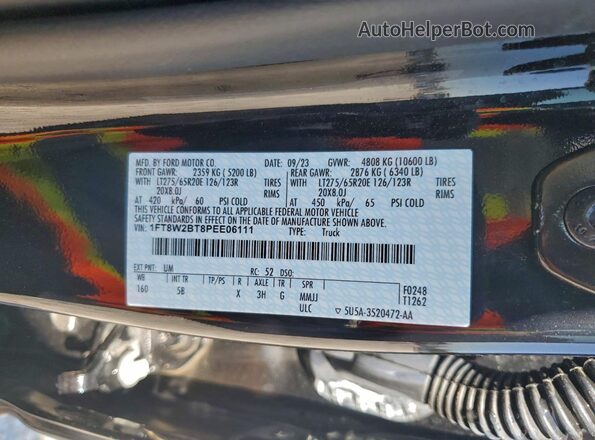 1FT8W2BT8PEE06111 2023 FORD F250 Black Շարժիչի բաժամունքի տեսք