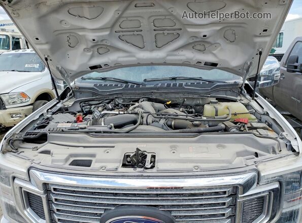1FT8W3DT0NEF73675 2022 FORD F350 White Widok komory silnika