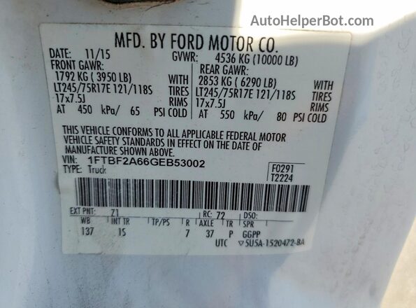 1FTBF2A66GEB53002 2016 FORD F250 White Engine compartment view