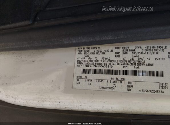 1FTBF4UG4NKA36310 2022 FORD TRANSIT-350 Белый Вид подкапотного пространства