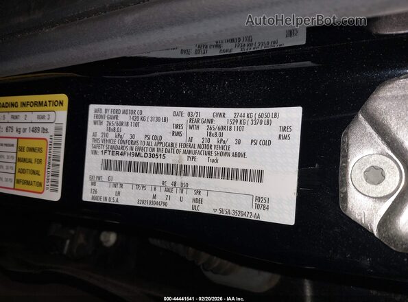 1FTER4FH9MLD30515 2021 FORD RANG Black 