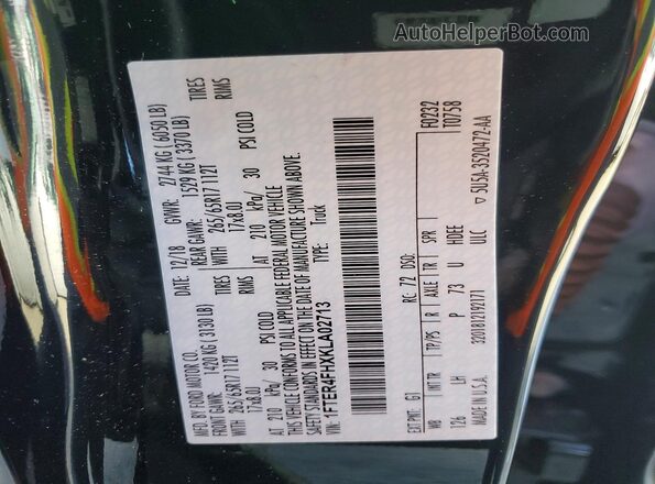 1FTER4FHXKLA02713 2019 FORD RANG Black 