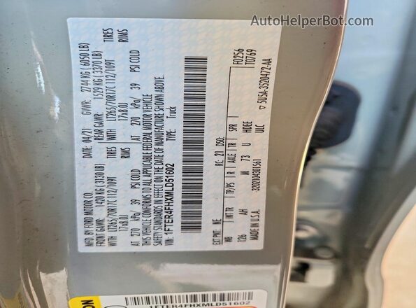 1FTER4FHXMLD51602 2021 FORD RANG Gray 