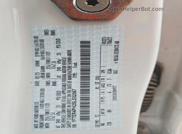 1FTER4PH2SLE02067 2025 FORD RANG White Engine compartment view