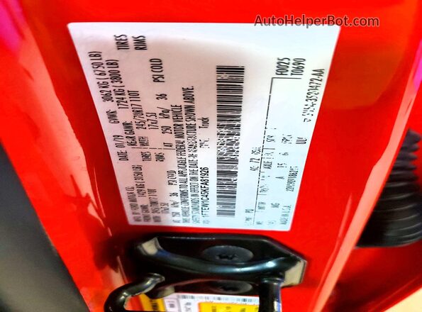 1FTEW1C45KFA81926 2019 FORD F150 Red 