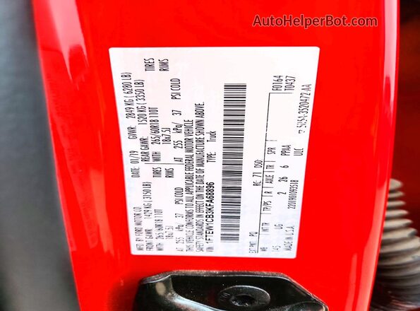 1FTEW1CB3KFA68896 2019 FORD F150 Red 