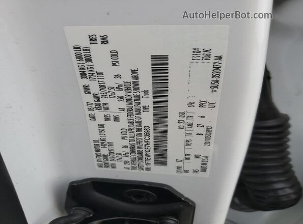 1FTEW1CF7HFC35983 2017 FORD F150 White Շարժիչի բաժամունքի տեսք