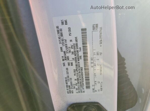 1FTEW1E52KKE61562 2019 FORD F150 White 