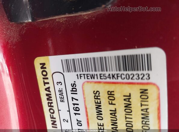 1FTEW1E54KFC02323 2019 FORD F150 Красный 
