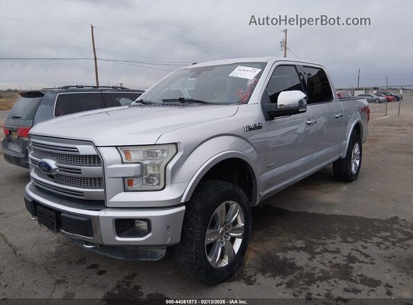1FTEW1EG8GFA77822 2016 FORD F150 Silver Front view