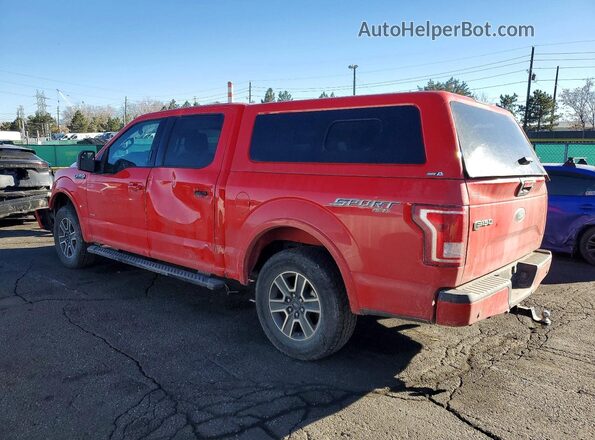 1FTEW1EP9GKF68343 2016 FORD F150 Red Trasero izquierdo