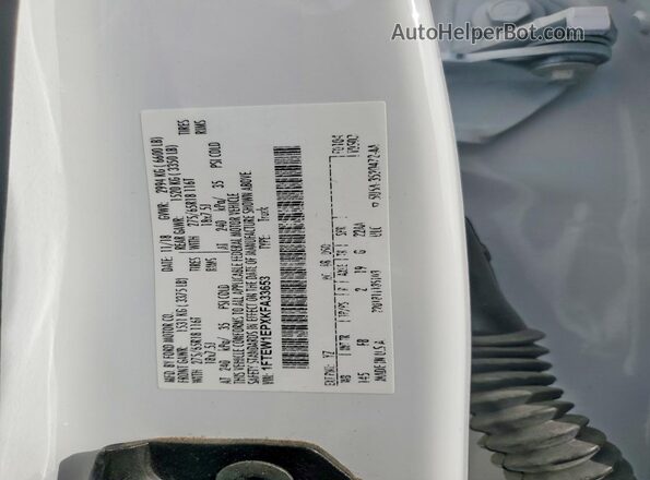 1FTEW1EPXKFA33653 2019 FORD F150 White Vista del compartimento del motor