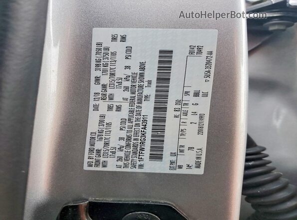 1FTFW1RG3KFA43911 2019 FORD F150 Silver 