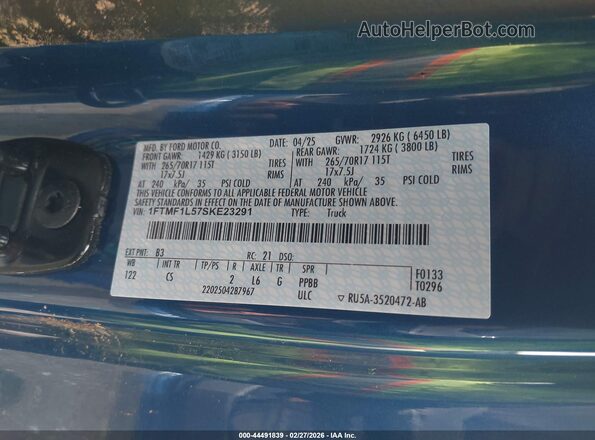 1FTMF1L57SKE23291 2025 FORD F150  Widok komory silnika