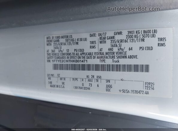 1FTYE2CM7HKB01471 2017 FORD TRANSIT-150 Blue 
