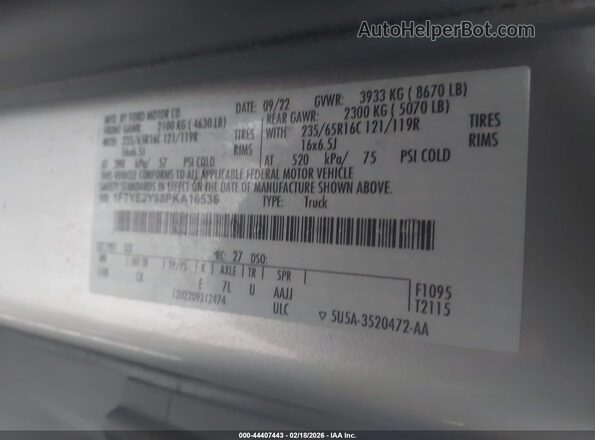 1FTYE2Y88PKA16536 2023 FORD TRANSIT-150 White 