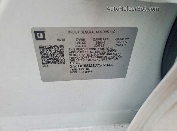 1G1BE5SM1J7207344 2018 CHEVROLET CRUZE White ძრავის განყოფილების ხედი