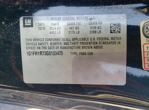 1G1FH1R73G0133475 2016 CHEVROLET CAMARO Black 