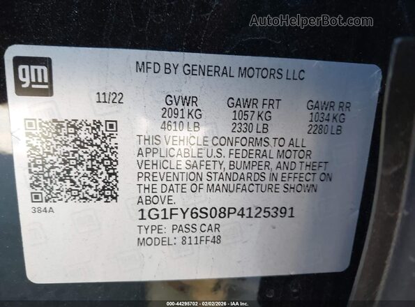 1G1FY6S08P4125391 2023 CHEVROLET BOLT Black Widok komory silnika