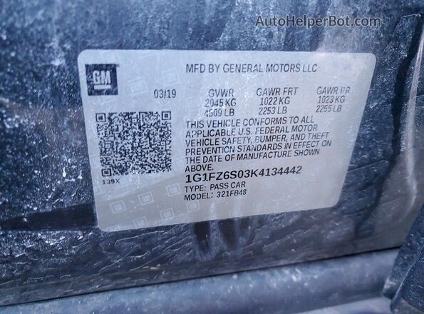 1G1FZ6S03K4134442 2019 CHEVROLET BOLT Gray 