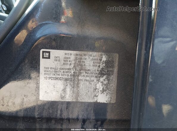 1G1PC5SH3G7138910 2016 CHEVROLET CRUZE Black Շարժիչի բաժամունքի տեսք