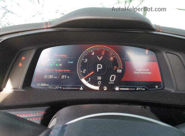 1G1YA2D43M5123057 2021 CHEVROLET CORVETTE Серый Вид щитка приборов