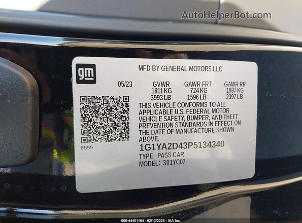 1G1YA2D43P5134340 2023 CHEVROLET CORVETTE Black Вид підкапотного простору