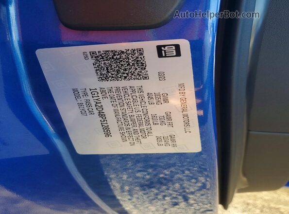 1G1YA2D48P5128596 2023 CHEVROLET CORVETTE Blue Vista del compartimento del motor