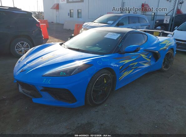 1G1YA2D49M5112936 2021 CHEVROLET CORVETTE Blue Vista tres cuartos delantera izquierda