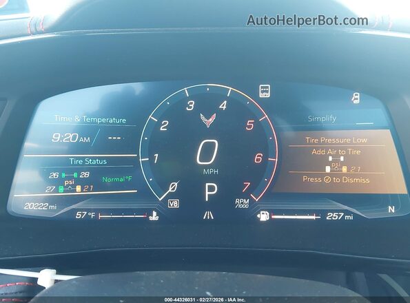 1G1YB3D49M5118075 2021 CHEVROLET CORVETTE Red Հետևի նստատեղերի տեսք