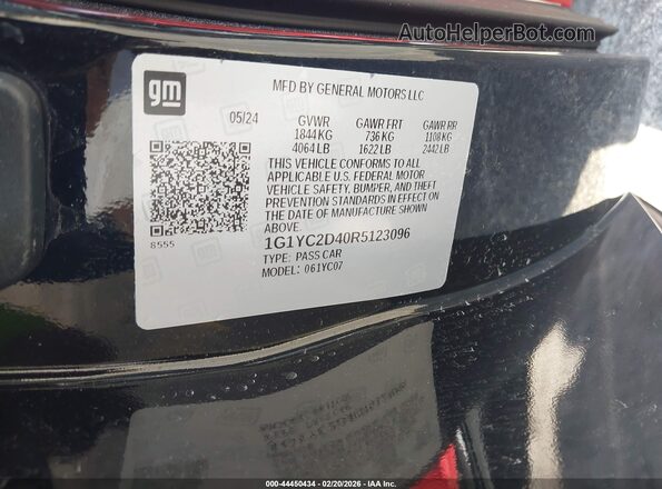 1G1YC2D40R5123096 2024 CHEVROLET CORVETTE Черный 