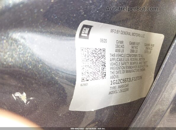 1G1ZC5ST2LF127376 2020 CHEVROLET MALIBU Black Vista del compartimento del motor
