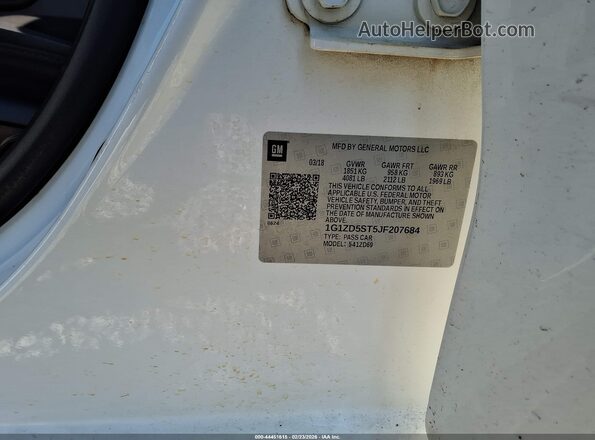 1G1ZD5ST5JF207684 2018 CHEVROLET MALIBU Белый Вид подкапотного пространства