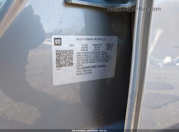 1G1ZD5ST5RF124204 2024 CHEVROLET MALIBU Silver ძრავის განყოფილების ხედი