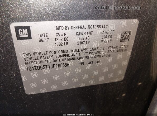 1G1ZD5ST7JF100555 2018 CHEVROLET MALIBU Gray Widok komory silnika