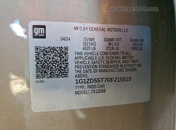 1G1ZD5ST7RF215510 2024 CHEVROLET MALIBU Бежевый Вид подкапотного пространства