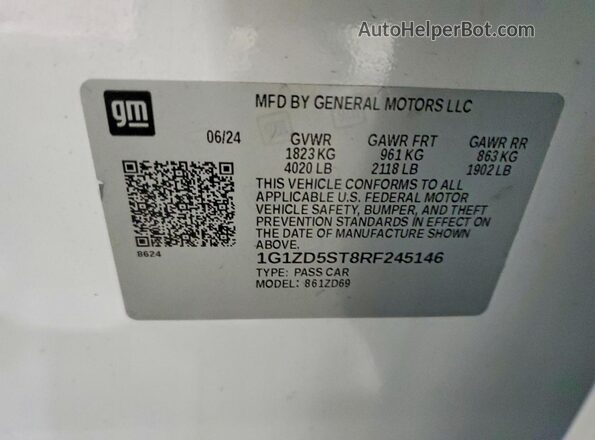 1G1ZD5ST8RF245146 2024 CHEVROLET MALIBU Белый Вид подкапотного пространства