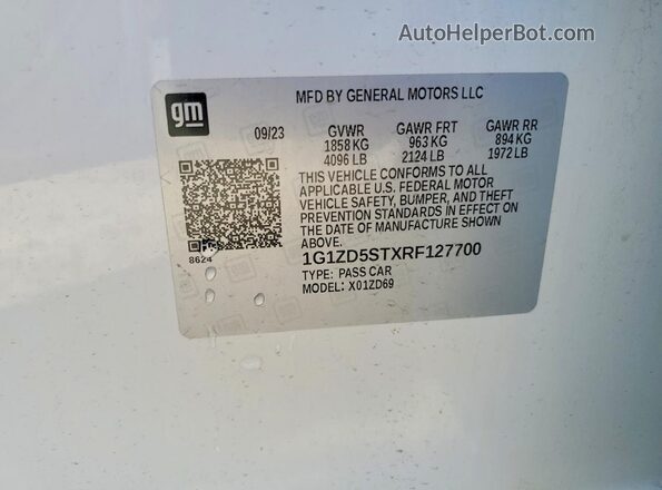 1G1ZD5STXRF127700 2024 CHEVROLET MALIBU White Вид підкапотного простору