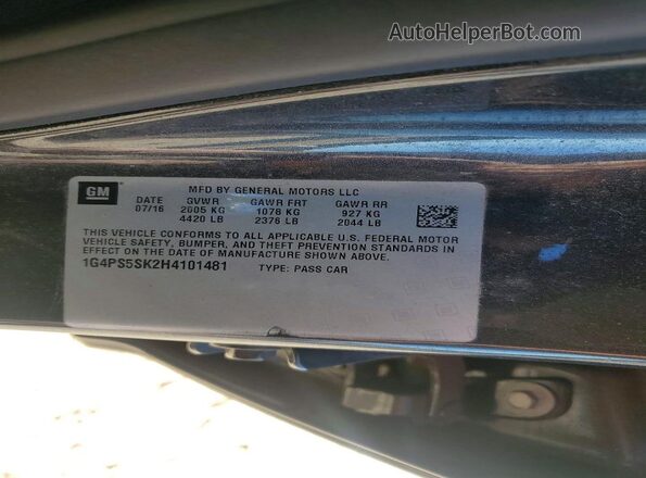 1G4PS5SK2H4101481 2017 BUICK VERANO Gray 