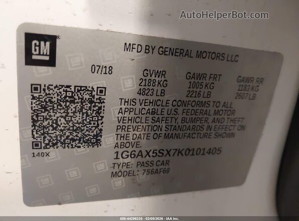 1G6AX5SX7K0101405 2019 CADILLAC CTS  Widok komory silnika