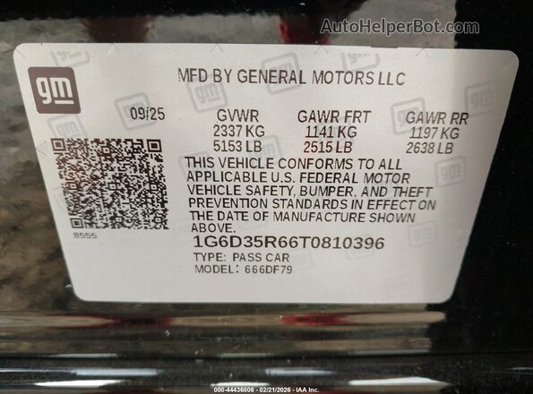 1G6D35R66T0810396 2026 CADILLAC CT5 Black Widok komory silnika
