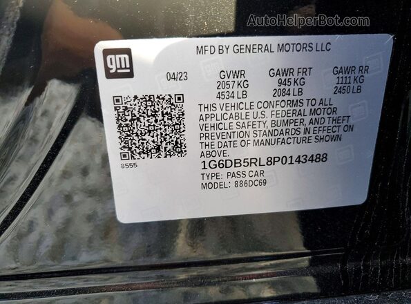 1G6DB5RL8P0143488 2023 CADILLAC CT4 Black VIN կոդի պիտակի տեսք