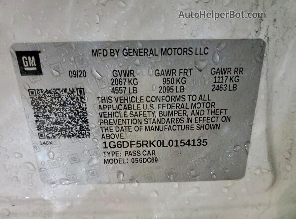1G6DF5RK0L0154135 2020 CADILLAC CT4 White 