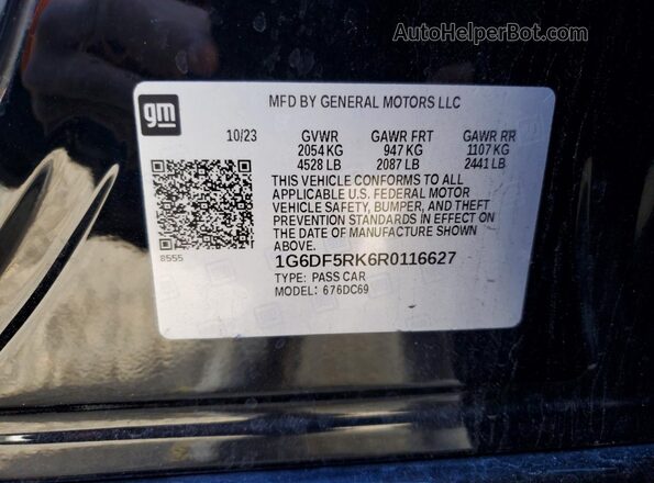 1G6DF5RK6R0116627 2024 CADILLAC CT4 Black Widok naklejki z numerem VIN